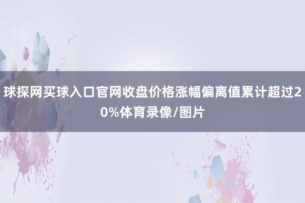 球探网买球入口官网收盘价格涨幅偏离值累计超过20%体育录像/图片