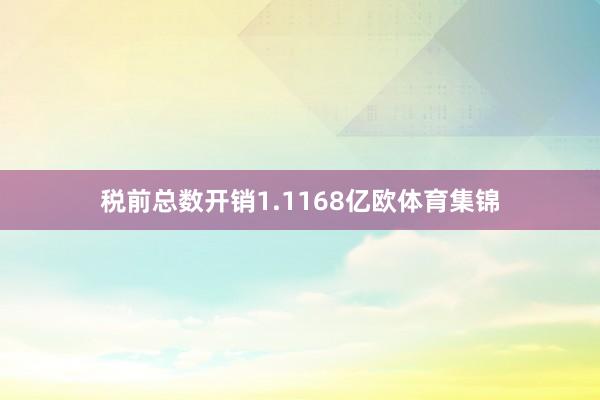 税前总数开销1.1168亿欧体育集锦