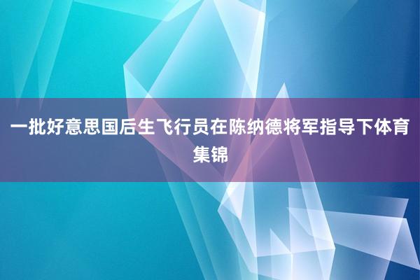 一批好意思国后生飞行员在陈纳德将军指导下体育集锦