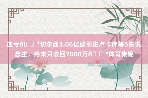 血亏😳切尔西3.06亿欧引进卢卡库等5东说念主，终末只收回7000万💰体育集锦